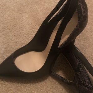 Zara Black And Snakeskin Heels